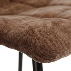 Chaise salle à manger en métal et tissu marron - Mony