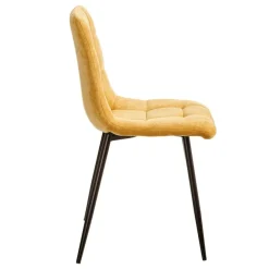 Chaise salle à manger en tissu jaune - Mony