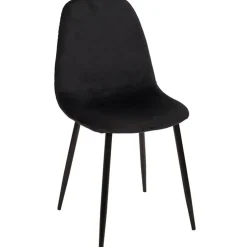 Chaise salle à manger en tissu noir - Leaf