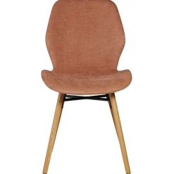 Chaise salle à manger en tissu soft touch marron nèfle - Keri