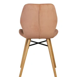 Chaise salle à manger en tissu soft touch marron nèfle - Keri