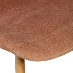 Chaise salle à manger en tissu soft touch marron nèfle - Keri