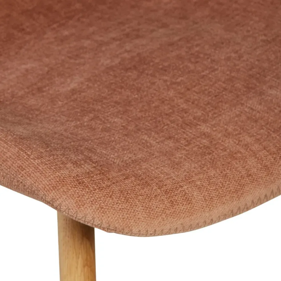 Chaise salle à manger en tissu soft touch marron nèfle - Keri