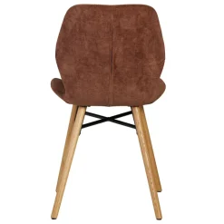 Chaise salle à manger en tissu soft touch acajou - Keri