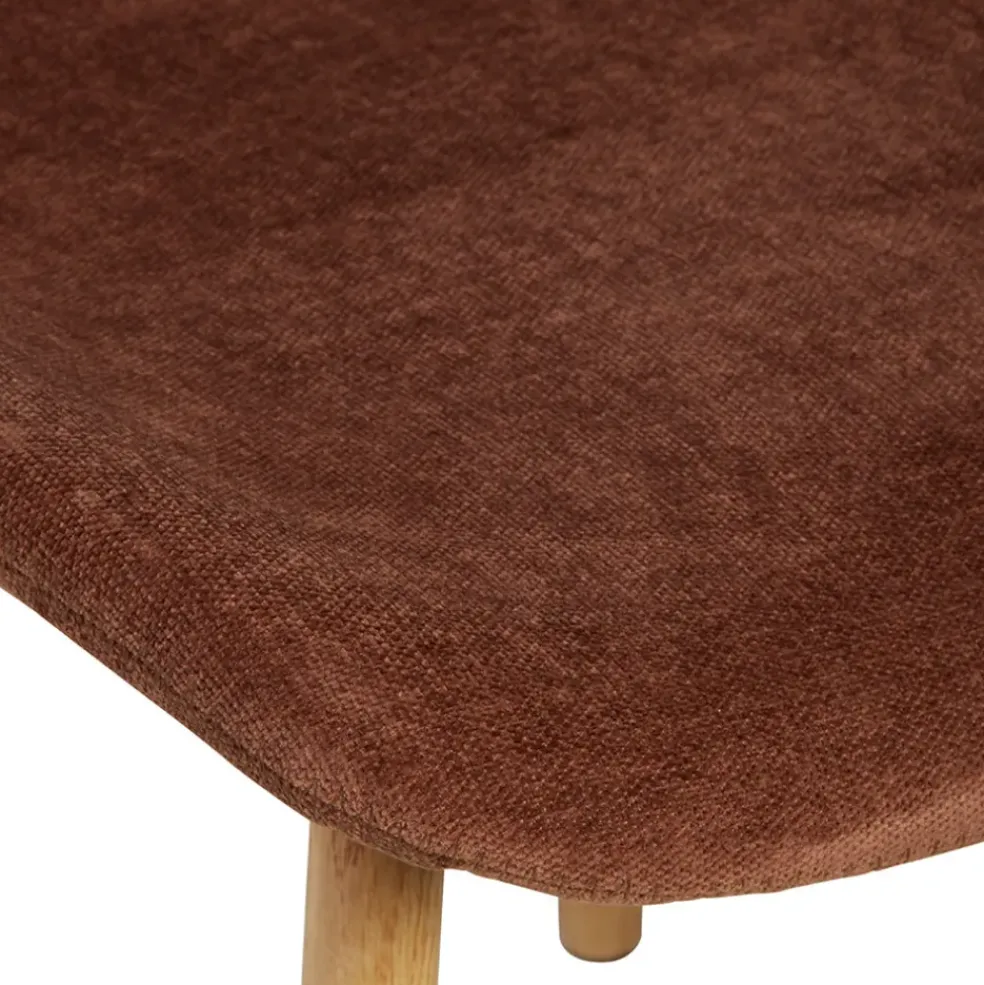 Chaise salle à manger en tissu soft touch acajou - Keri