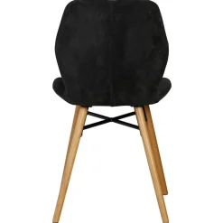 Chaise salle à manger en tissu soft touch noir - Keri