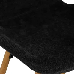 Chaise salle à manger en tissu soft touch noir - Keri