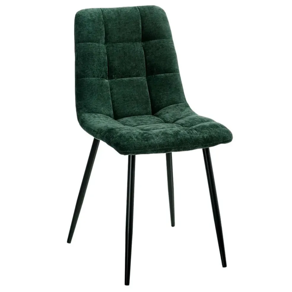 Chaise salle à manger en tissu vert - Mony