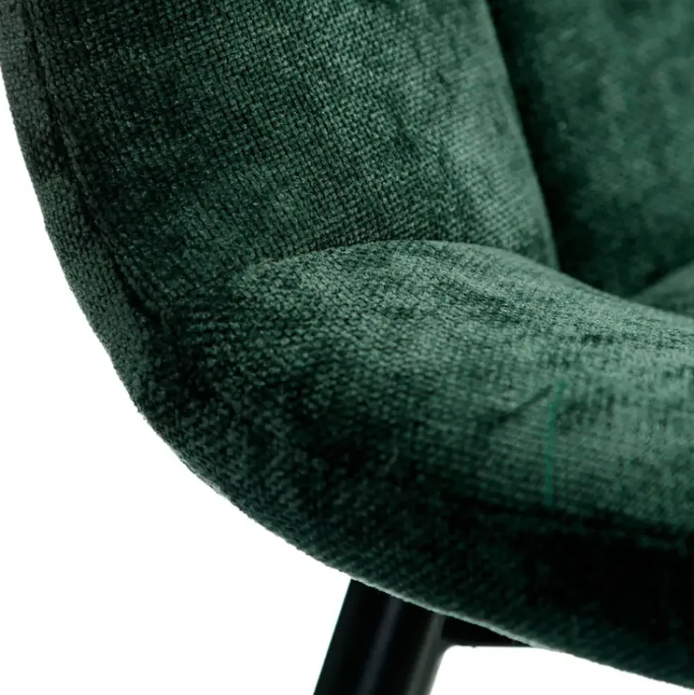 Chaise salle à manger en tissu vert - Mony