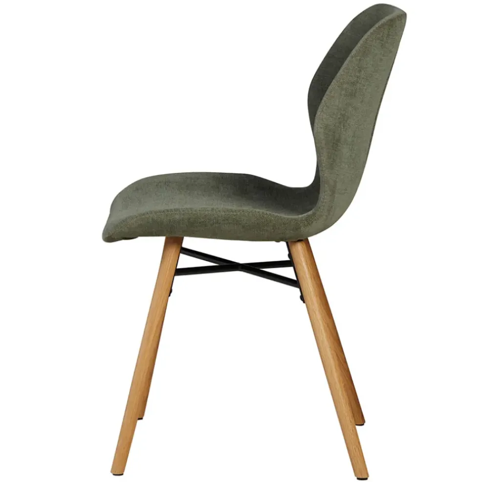 Chaise salle à manger en tissu soft touch vert bouteillle - Keri