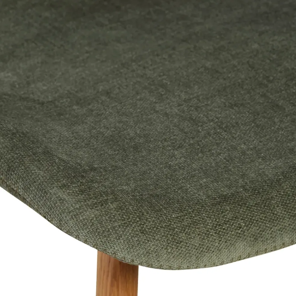 Chaise salle à manger en tissu soft touch vert bouteillle - Keri