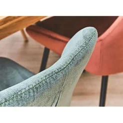 Chaise salle à manger en tissu soft touch vert bouteillle - Keri