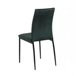 Chaise salle à manger en tissu vert fonce - Demia