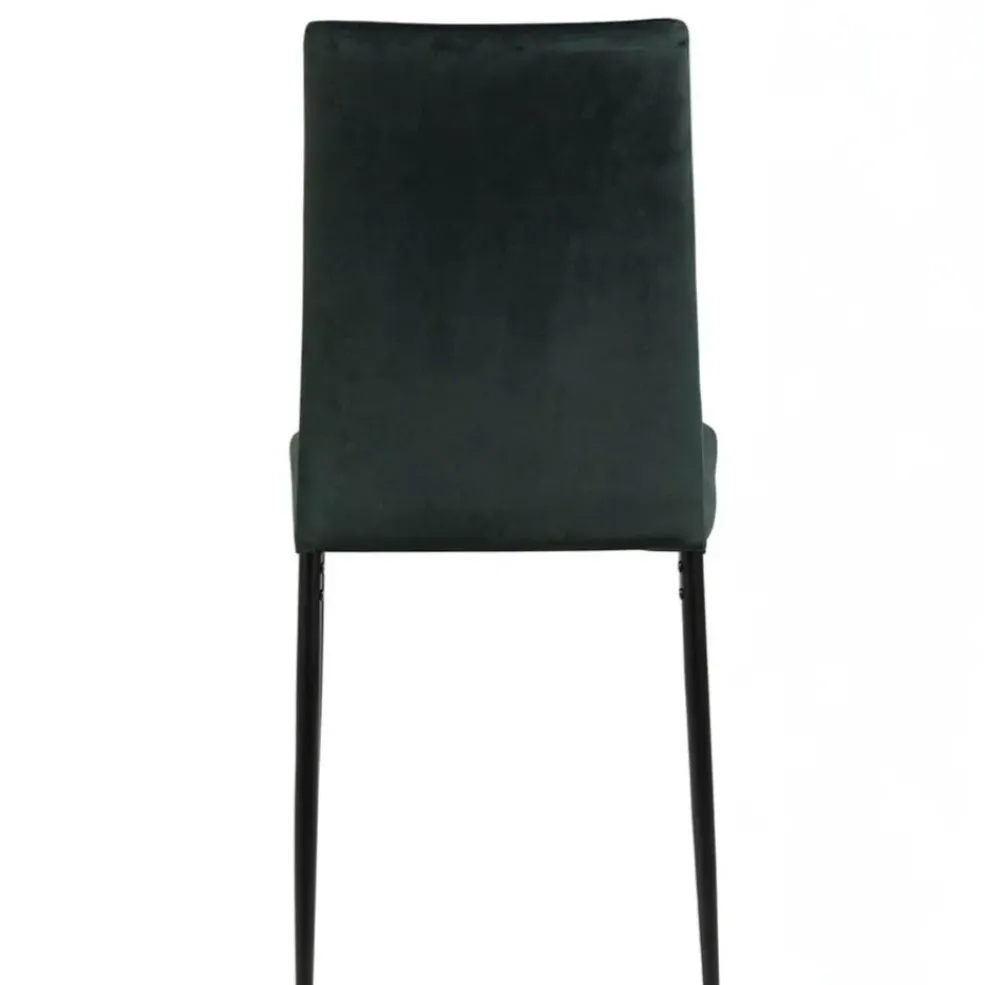 Chaise salle à manger en tissu vert fonce - Demia