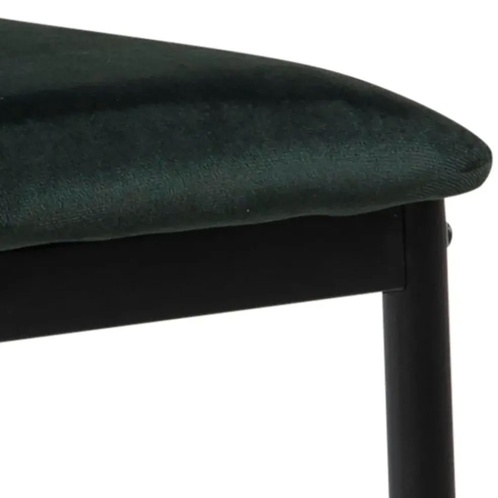 Chaise salle à manger en tissu vert fonce - Demia