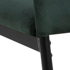 Chaise salle à manger en tissu vert fonce - Demia