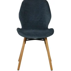 Chaise salle à manger en tissu soft touch bleu foncé - Keri