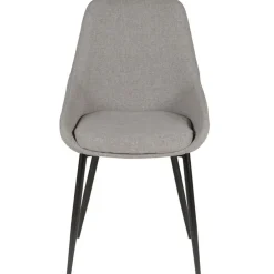 Chaise salle à manger en tissu gris clair - Ben