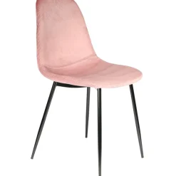 Chaise salle à manger en velours cotelé rose - Julia