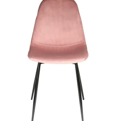 Chaise salle à manger en velours cotelé rose - Julia