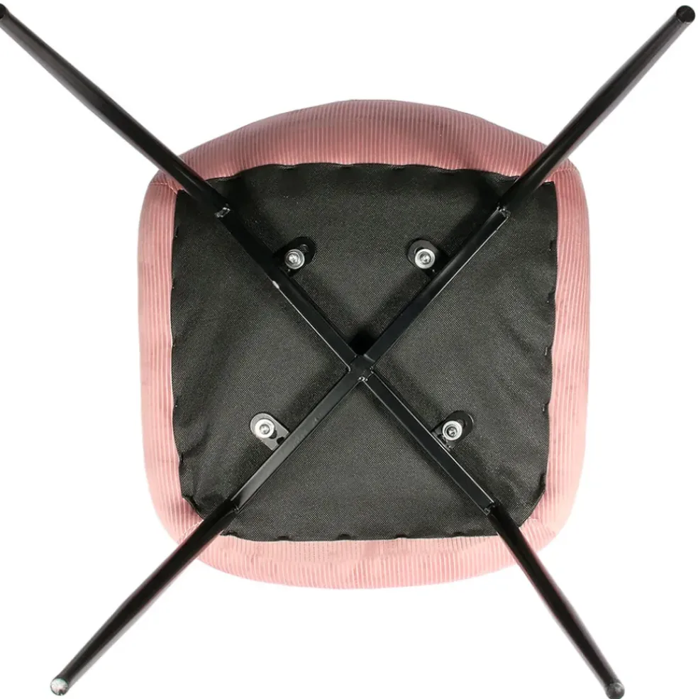 Chaise salle à manger en velours cotelé rose - Julia