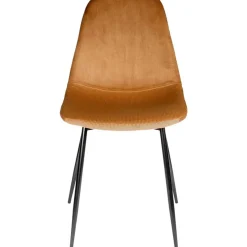 Chaise salle à manger en velours cotelé moutarde - Julia