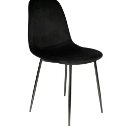 Chaise salle à manger en velours cotelé noir - Julia