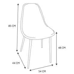 Chaise salle à manger en velours cotelé noir - Julia