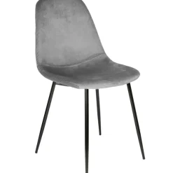 Chaise salle à manger en velours cotelé gris - Julia