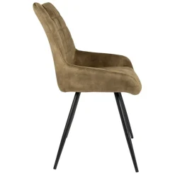 Chaise salle à manger en velours kaki - dana