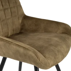 Chaise salle à manger en velours kaki - dana
