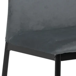 Chaise salle à manger en velours gris foncé - Demia