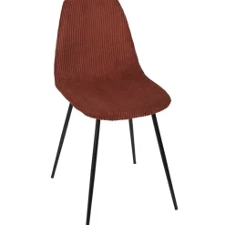 Chaise salle à manger en velours côtelé terracotta - Scarlett