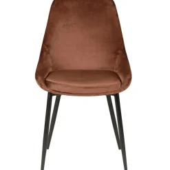 Chaise salle à manger en velours marron - Ben
