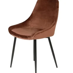Chaise salle à manger en velours marron - Ben