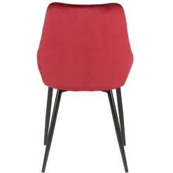 Chaise salle à manger en velours rouge - Ben