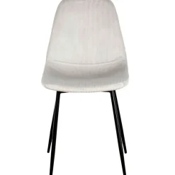 Chaise salle à manger en velours cotelé gris clair - Julia