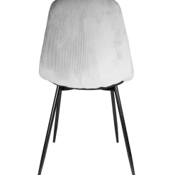 Chaise salle à manger en velours cotelé gris clair - Julia