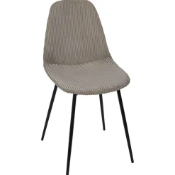 Chaise salle à manger en velours côtelé taupe - Scarlett