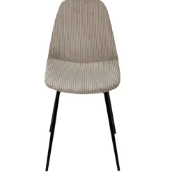 Chaise salle à manger en velours côtelé taupe - Scarlett