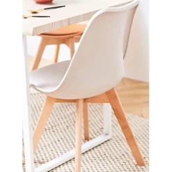 Chaise salle à manger scandinave blanc - Samantha