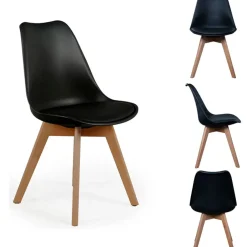 Chaise salle à manger scandinave noir - Samantha