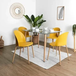 Chaise salle à manger scandinave moutarde - Bergen