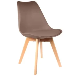 Chaise salle à manger scandinave taupe - Samantha