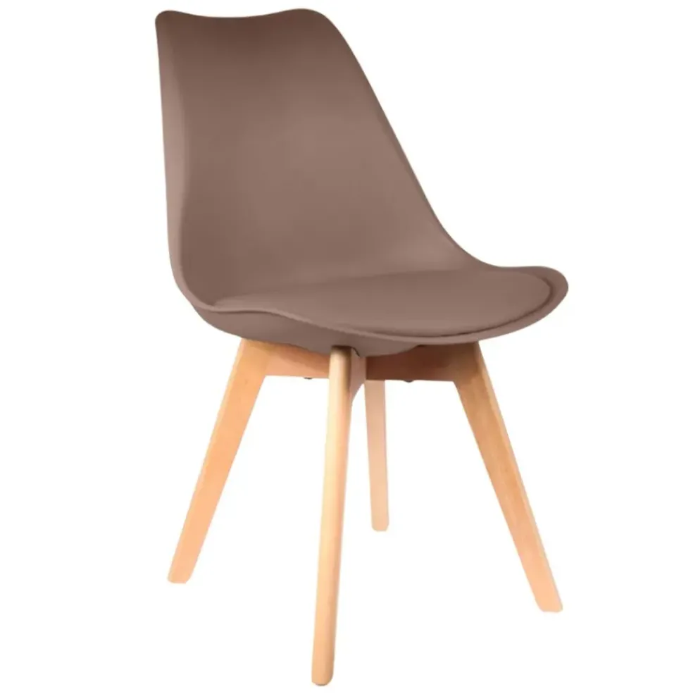 Chaise salle à manger scandinave taupe - Samantha