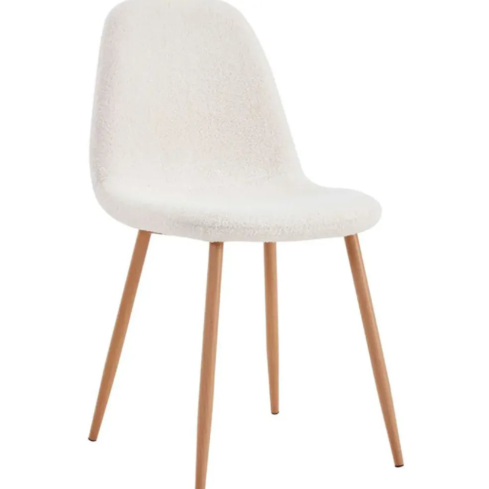 Chaise salle à manger tissu bouclette - Freya