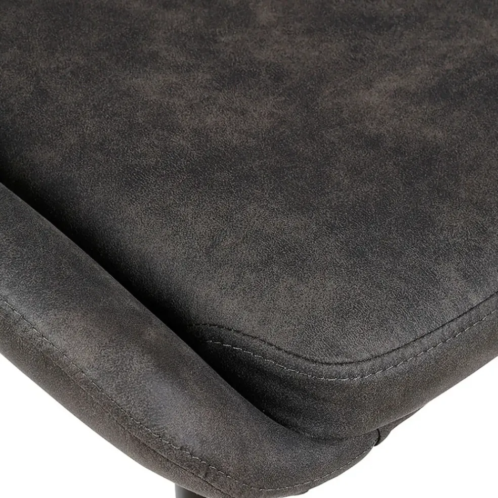 Chaise salle à manger tissu effet daim gris foncé - Ben