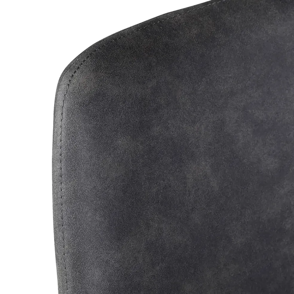 Chaise salle à manger tissu effet daim gris foncé - Ben