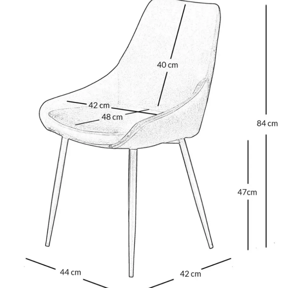 Chaise salle à manger tissu effet daim gris foncé - Ben
