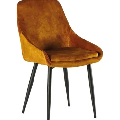 Chaise salle à manger tissu moutarde - Stil
